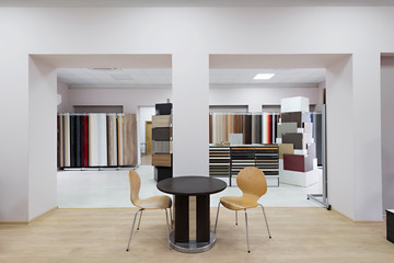 Office interior in furniture showroom