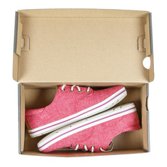 Sneakers in box isolated on a white background.