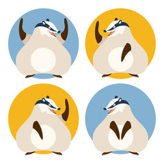 Set of badgers