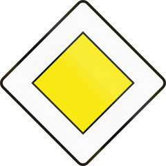 Road sign - Priority Road in Slovenia