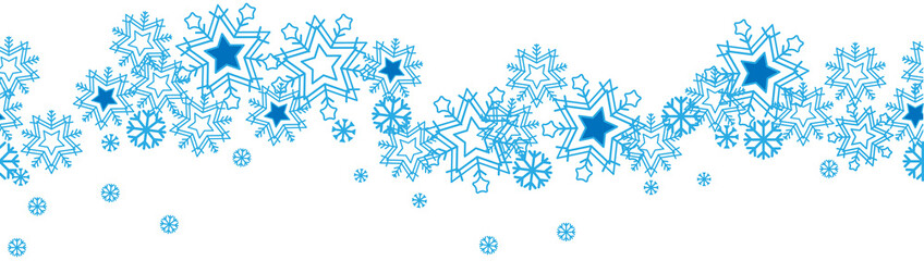 Seamless Pattern Blue Snowflakes 