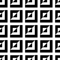 Geometric black and white seamless pattern