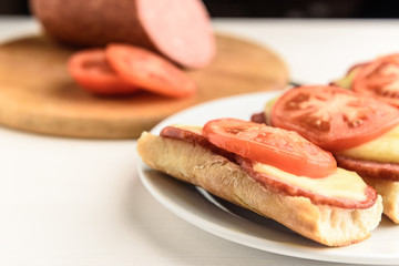 hot sandwiches with tomatoes