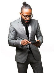 business black man with a tablet