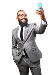 business black man taking a selfie