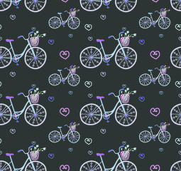  Cute bicycle vector background