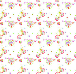  Cute bicycle vector background