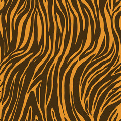 Seamless animal pattern with orange and brown strips.