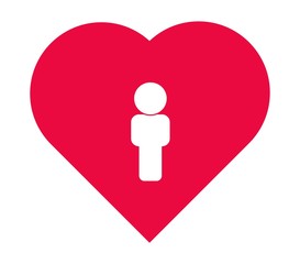 Personnage dans un cœur