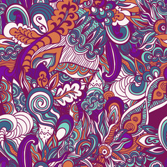 Colorful flowers seamless pattern background. Vector illustration