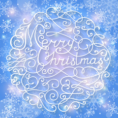 Vector Christmas card with handwritten lettering.