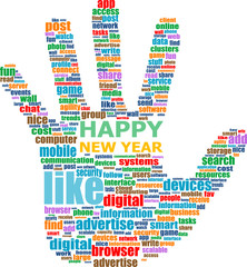 happy new year unique xmas design element. Great design element for congratulation cards, banners and flyers. Merry Christmas