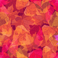 Autumn seamless background with fallen leaves