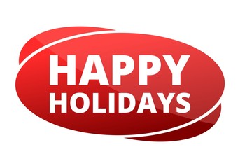 Red sign Happy Holidays