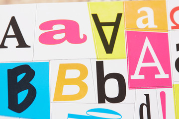 letters from magazine clippings