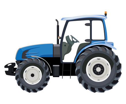 Blue side tractor