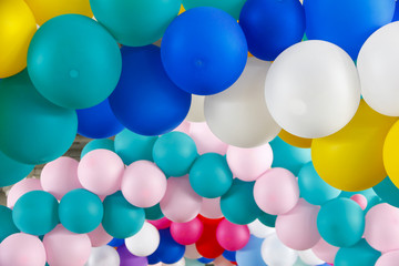 Fototapeta na wymiar Stock Photo:. Colorful balloons background, soft focus.