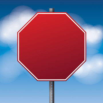 Blank Red Road Stop Sign Illustration