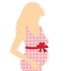 Vector silhouette of pregnant woman.
