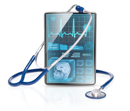 Tablet displaying medical data