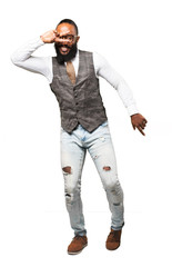 Fototapeta premium full body cool black man dancing