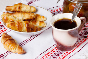 Coffee with croissants