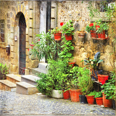 Fototapeta na wymiar charming old streets of Italian villages