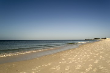 Tropical beach with white sand in Bradenton, Florida, USA