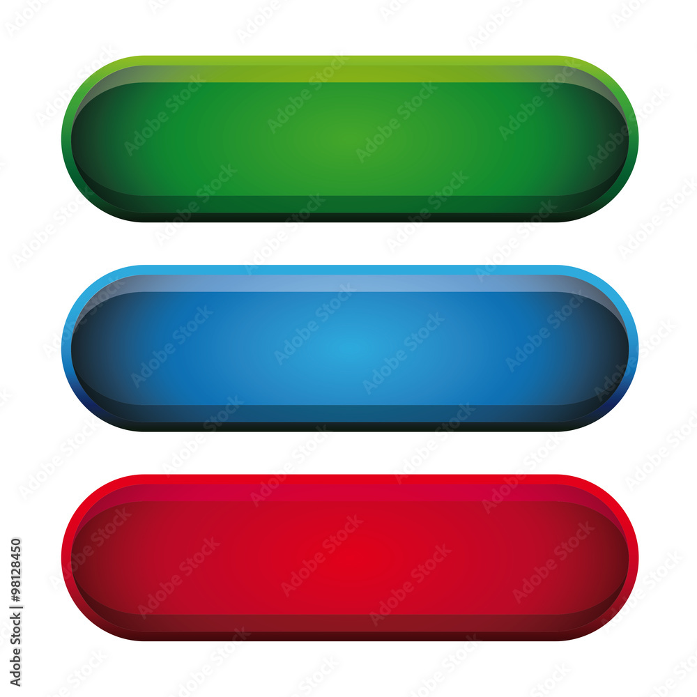 Poster empty button for website or app green