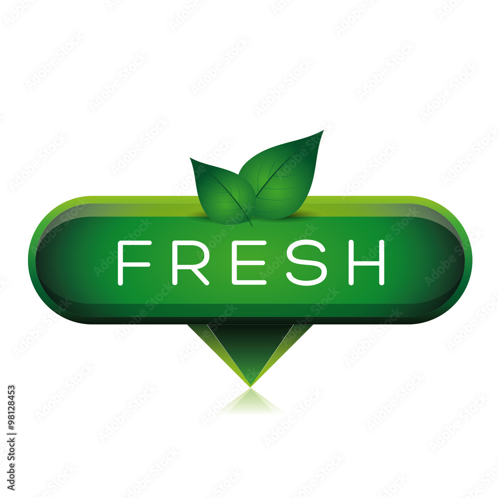 Poster green fresh pointer with leafs