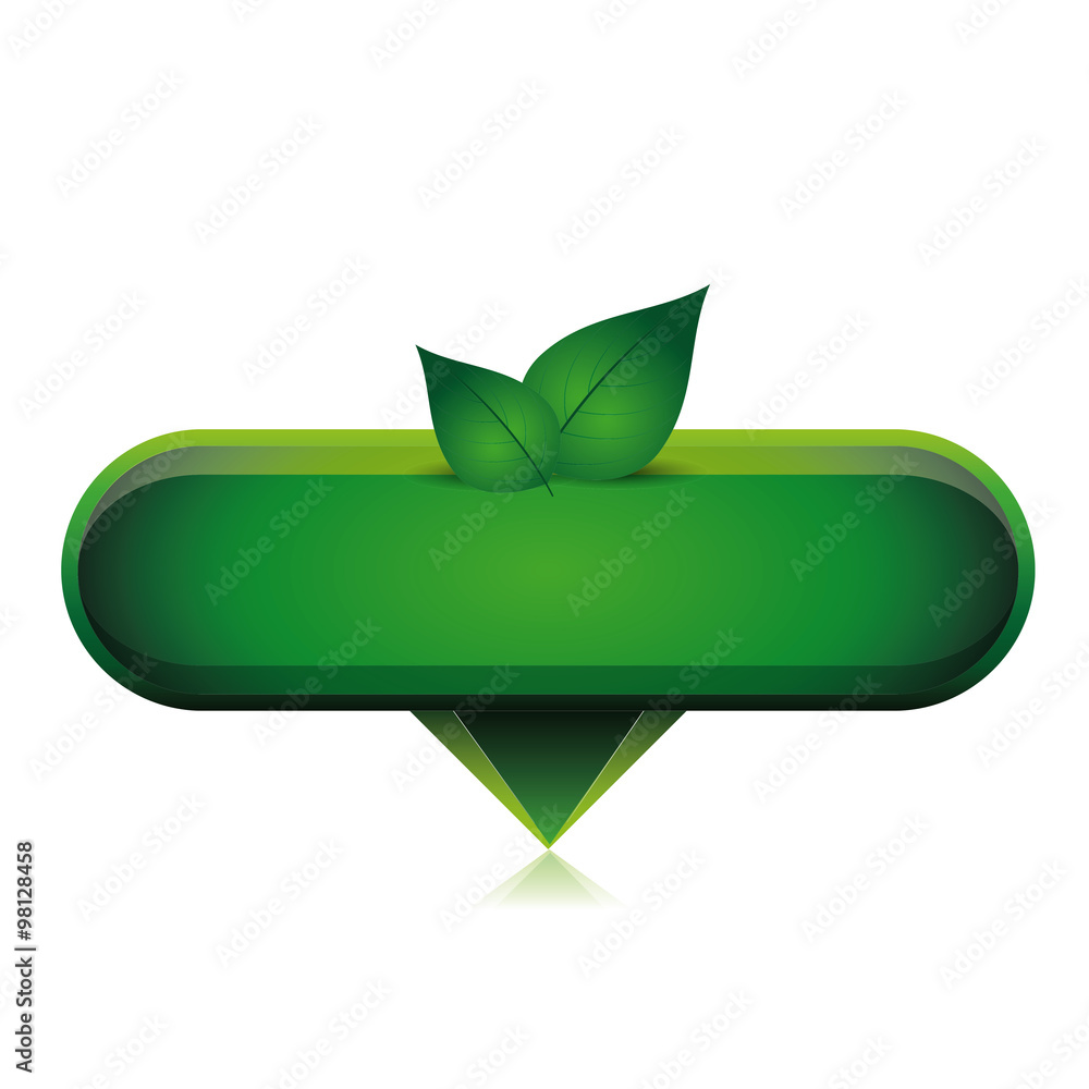 Poster empty button for website or app green