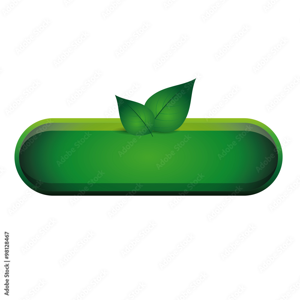 Poster empty button for website or app green