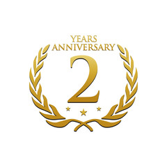 Simple Wreath Anniversary Gold Logo 2