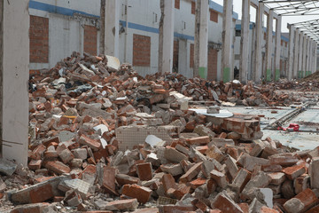 Demolition of an old factory building