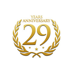 Simple Wreath Anniversary Gold Logo 29