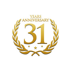 Simple Wreath Anniversary Gold Logo 31