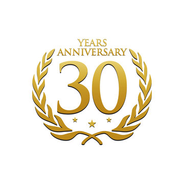 Simple Wreath Anniversary Gold Logo 30