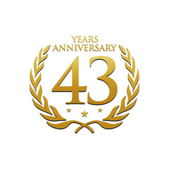 Simple Wreath Anniversary Gold Logo 43