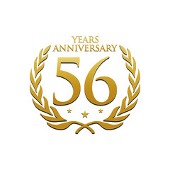 Simple Wreath Anniversary Gold Logo 56