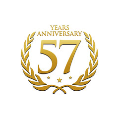 Simple Wreath Anniversary Gold Logo 57