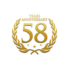 Simple Wreath Anniversary Gold Logo 58