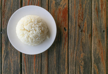 white jasmine rice on plate