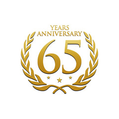 Simple Wreath Anniversary Gold Logo 65