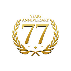 Simple Wreath Anniversary Gold Logo 77