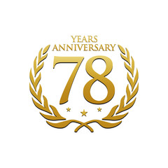 Simple Wreath Anniversary Gold Logo 78
