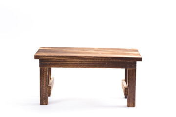 Wood table on white background