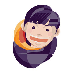 Happy Children or Boy smiling illustration.