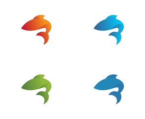 fish abstract vector logo