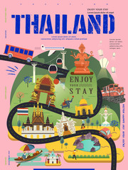 Obraz premium Thailand travel concept poster