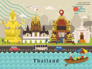 Fototapeta premium Thailand travel concept poster